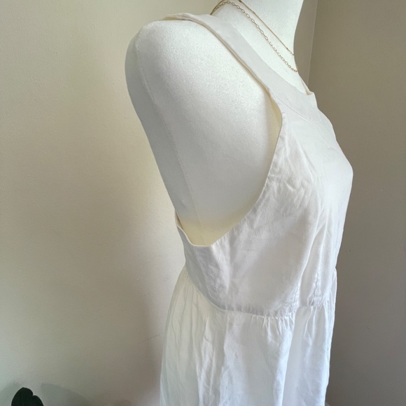 THEORY  |  Linen Midi Dress Sour Cream White 4 - Picture 5 of 10
